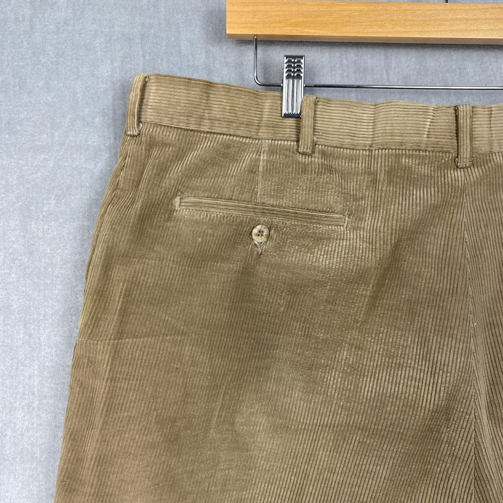 Vtg 80s Haggar Casuals Trousers Mens 40x25 Khaki Tan Wide Wale Corduroy Heritage - Picture 5 of 16